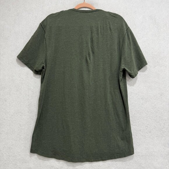 Lululemon Shirt Mens Large Green V-Neck Short Sleeve Athletic Performance Casual - Picture 4 of 6